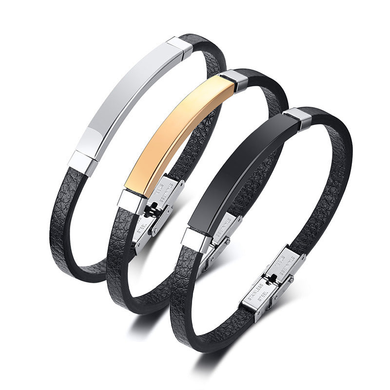 European And American DIY Custom-made Bracelets With Drawings And Stainless Steel Heart-shaped Bracelets